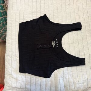 Aeropostale Black Ribbed Tank Crop Top